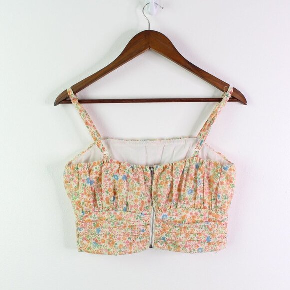 Aqua Printed Cotton Eyelet Cropped Top Orange Size S‎ - Picture 6 of 6